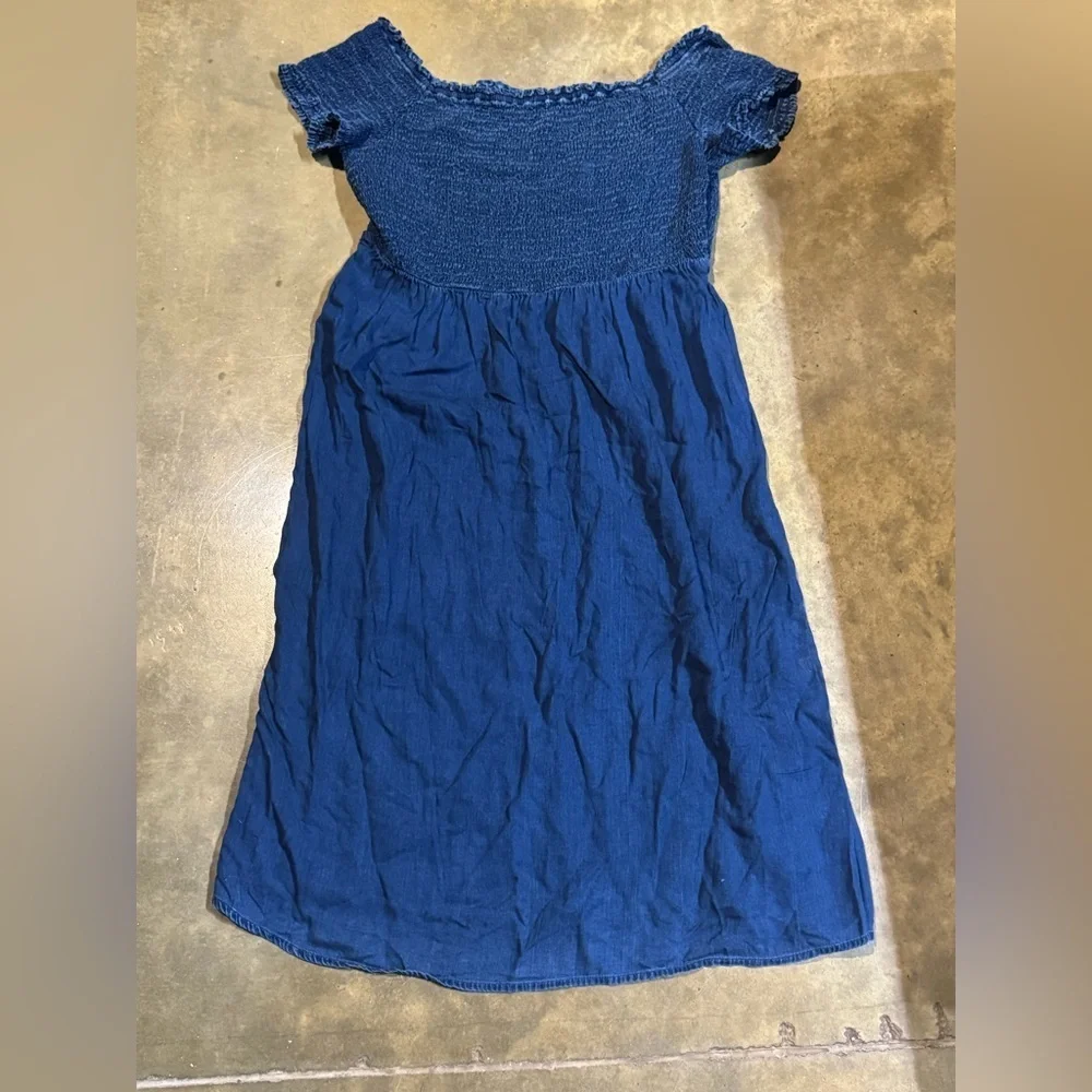 Old Navy Navy Blue Chambray Midi Dress Size XL